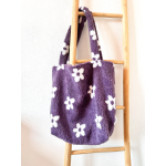 Mombag - bloemen paars