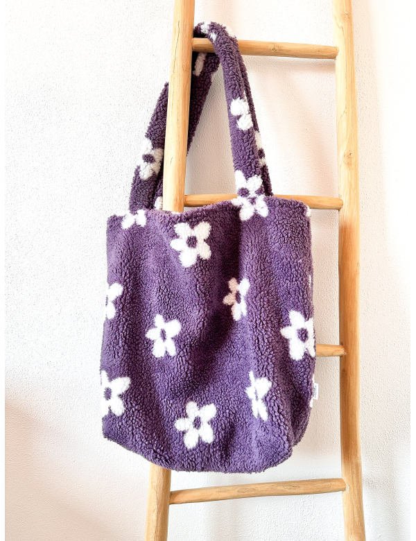 Mombag - bloemen paars