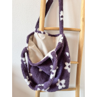 Mombag - bloemen paars