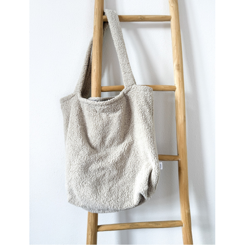 Mombag teddy beige - print