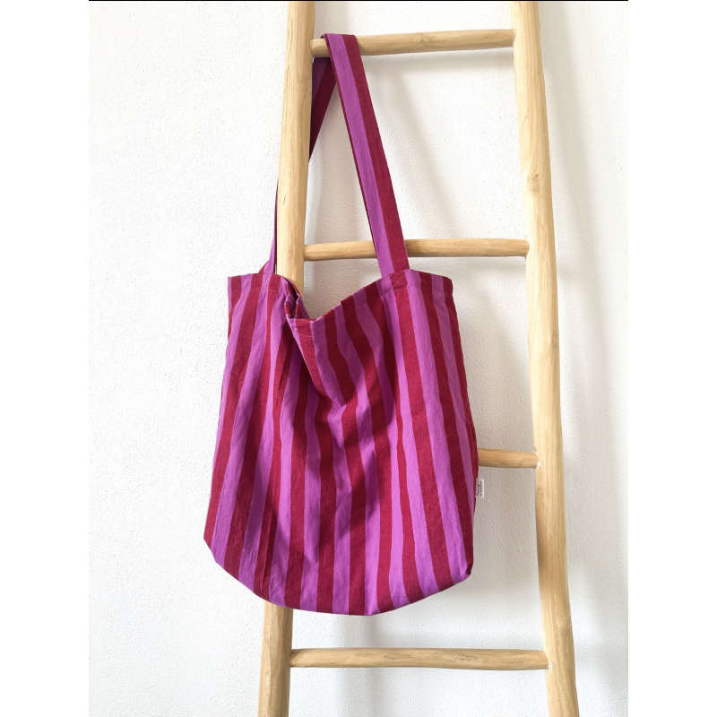 Mombag - stripes roze