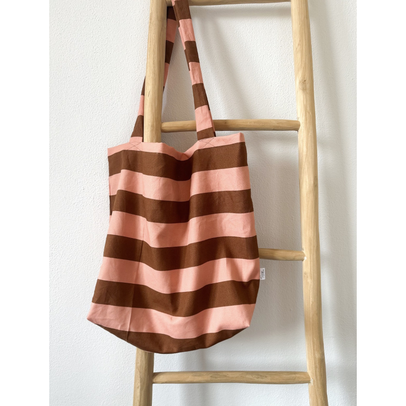 Mombag - stripes bruin